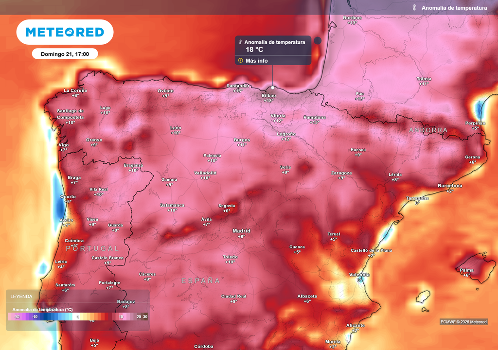 El verano llega con calor, pero no el propio de la estación: las anomalías cálidas serán de hasta 18 ºC.