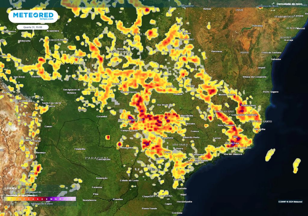 alerta de tempestades e chuvas intensas