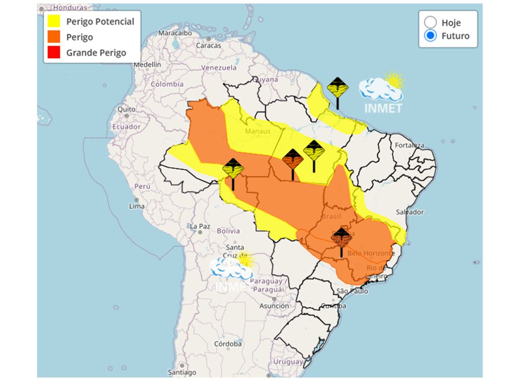 Alerta de chuvas intensas e de tempestades