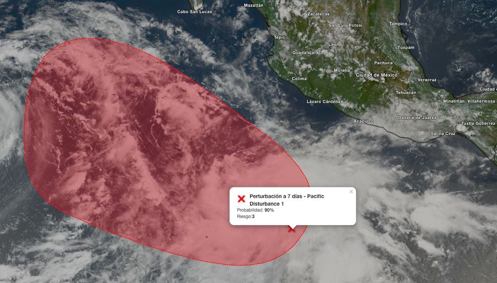La imagen satelital, muestra la nubosidad convectiva asociada a la circulación de la zona de inestabilidad. La imagen satelital, muestra la nubosidad convectiva asociada a la circulación de la zona de inestabilidad.
