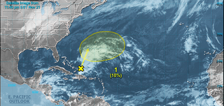 Zona vigilada por el NHC en el Atlántico tropical