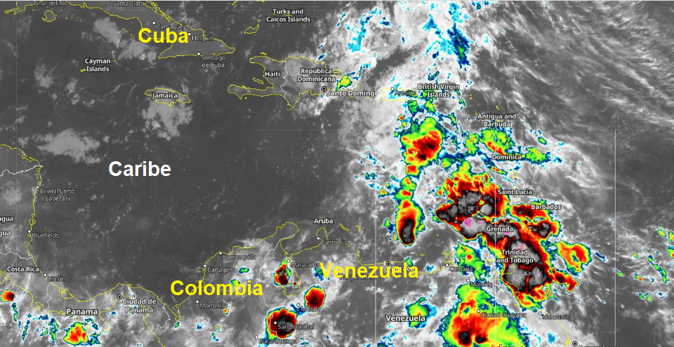 Caribbean areas could be hit by a tropical storm