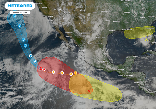 Zonas de inestabilidad con potencial cicl&oacute;nico frente a costas Pac&iacute;fico mexicano, refuerzan lluvias costeras en M&eacute;xico