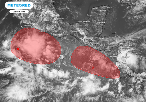 Zonas de inestabilidad con potencial cicl&oacute;nico frente a costas Pac&iacute;fico mexicano, refuerzan temporal lluvioso en M&eacute;xico