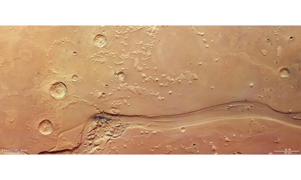 La sonda Mars Express visita Shalbatana Vallis en Marte. ESA