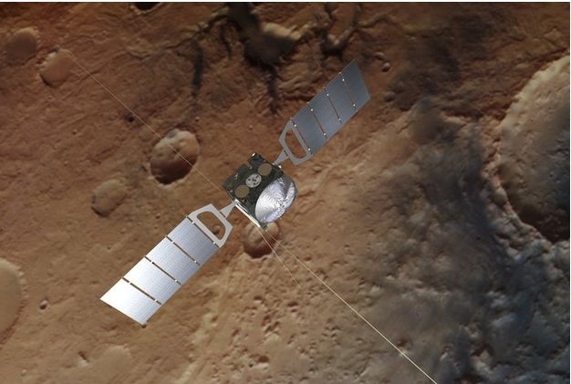 Mars Express con sus dos rampas de radar de 20 m de longitud Mars Express con sus dos rampas de radar de 20 m de longitud
