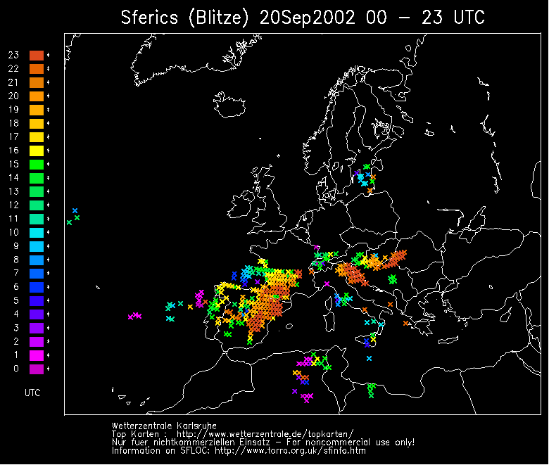 ¿Qué es esto?: Mapa horario de descargas, o de esféricas, a nivel europeo