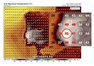 ¿Se pueden alcanzar los 51 ºC en la Península en esta ola de calor?