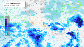 Precipitación y nieve prevista