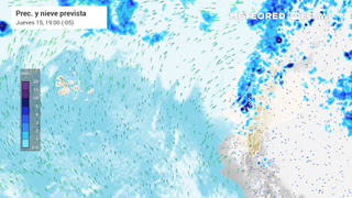 Precipitación y nieve prevista