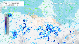 Precipitación y nieve prevista