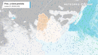 Precipitación y nieve prevista