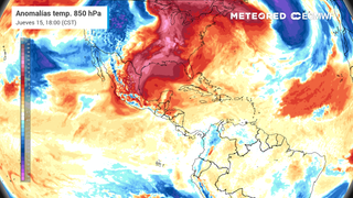 Anomalías de temperatura 850 hPa