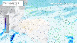 Precipitación y nieve prevista
