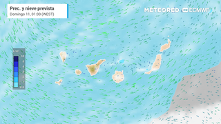 Precipitación y nieve prevista