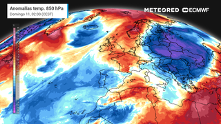 Anomalías de temperatura 850 hPa