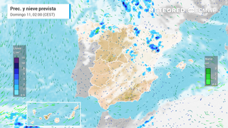 Precipitación y nieve prevista