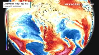 Anomalías de temperatura 850 hPa