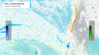 Precipitación y nieve prevista