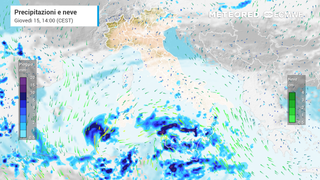 Previsione pioggia e neve