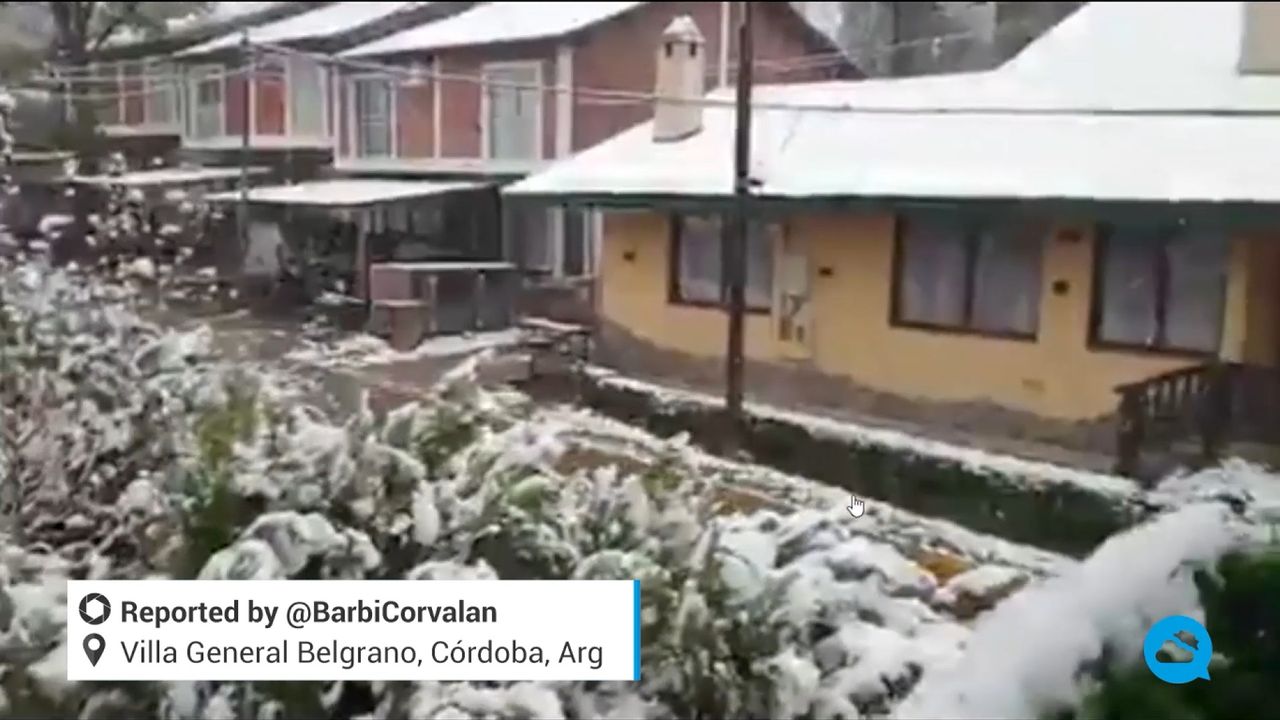 Histórica nevada en el centro de Argentina