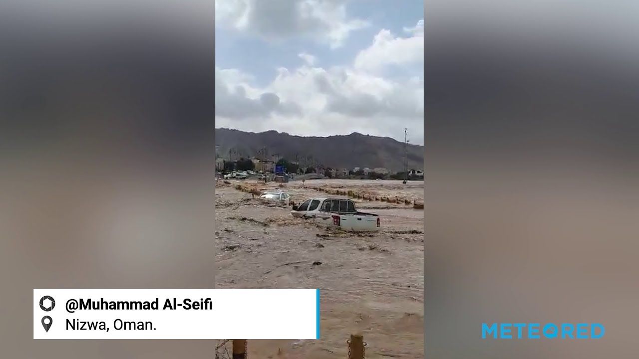 Terribles inondations à Nizwa, Oman.
