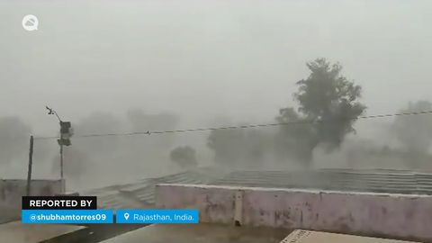 Terribles inundaciones en Rajasthan, India.