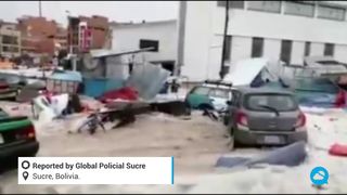 Tormenta muy violenta en Sucre, Bolivia