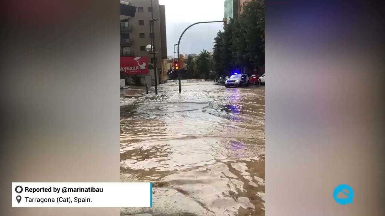Impresionantes inundaciones en Tarragona, España