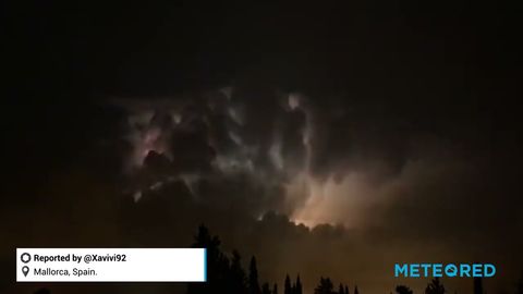 Espectaculares imágenes de la tormenta en Mallorca, España
