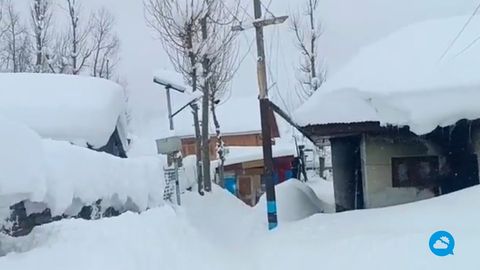 Grandes nevadas en la región de Jammu y Cachemira, India