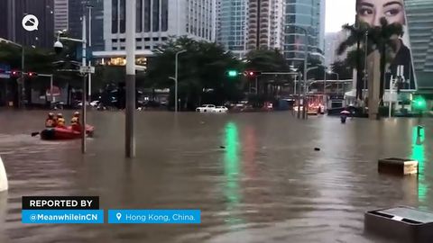Terribles inundaciones en Hong Kong, China
