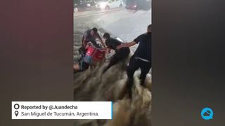 Zware overstromingen in de provincie Tumucán, Argentinië