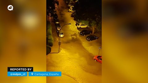 Impresionantes inundaciones en Cartagena, España.