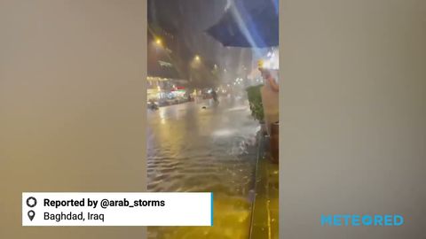 Lluvias intensas e inundaciones en Bagdad, Irak.