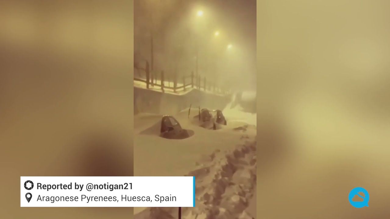 Starke Schneefälle in Nordspanien
