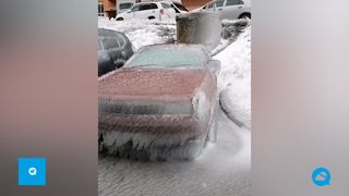 Pluies verglaçantes à Valdivostok en Russie