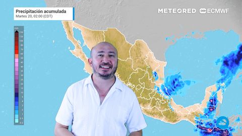 Tormentas con vientos fuertes y granizadas en el sureste de México.