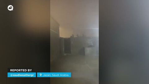 Tempestades muito violentas em Jazan, Arábia Saudita
