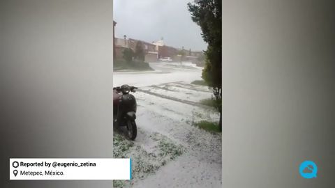 Impactante granizada en México