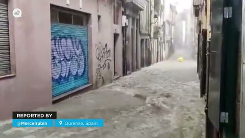 Una tormenta muy intensa golpea Ourense, España