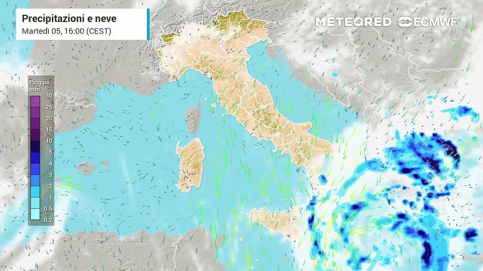 Maltempo: grossi problemi in vista per la Grecia, mentre l'Italia