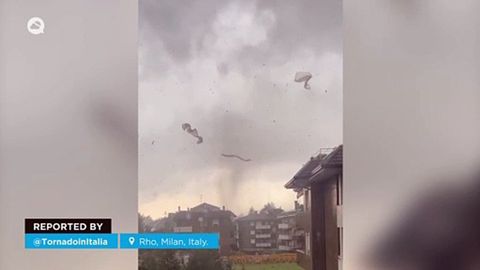 Schockierender Tornado in Mailand, Italien