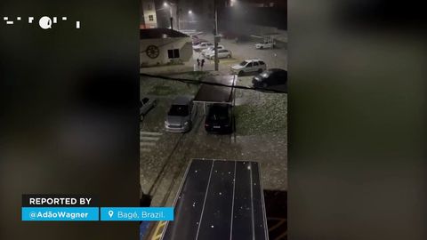 Katastrophales Hagelunwetter in Bagé, Brasilien