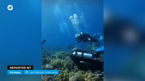 The incredible effects of an earthquake under the sea in Laut Banda, Indonesia.
