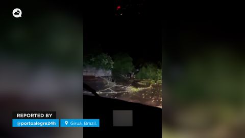 Violent storms with strong winds hit Giruá, Brazil.