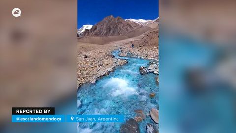 Discovering the incredible colours of the Turquesa stream, in the province of San Juan, Argentina