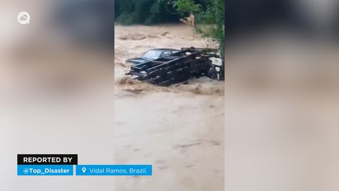 Terrible floods in Vidal Ramos, Brazil.