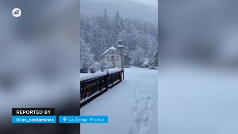 Intensas nevadas en las zonas alpinas de Francia, Suiza y Austria.