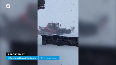 Impresionantes nevadas en Livigno, Italia